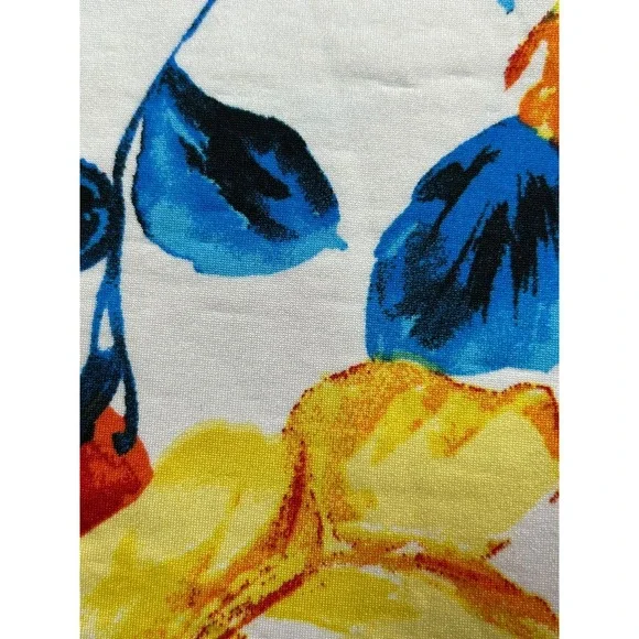 Espresso Blouse Womens Size S White with Multicolor Floral S/S Top - Picture 7 of 10